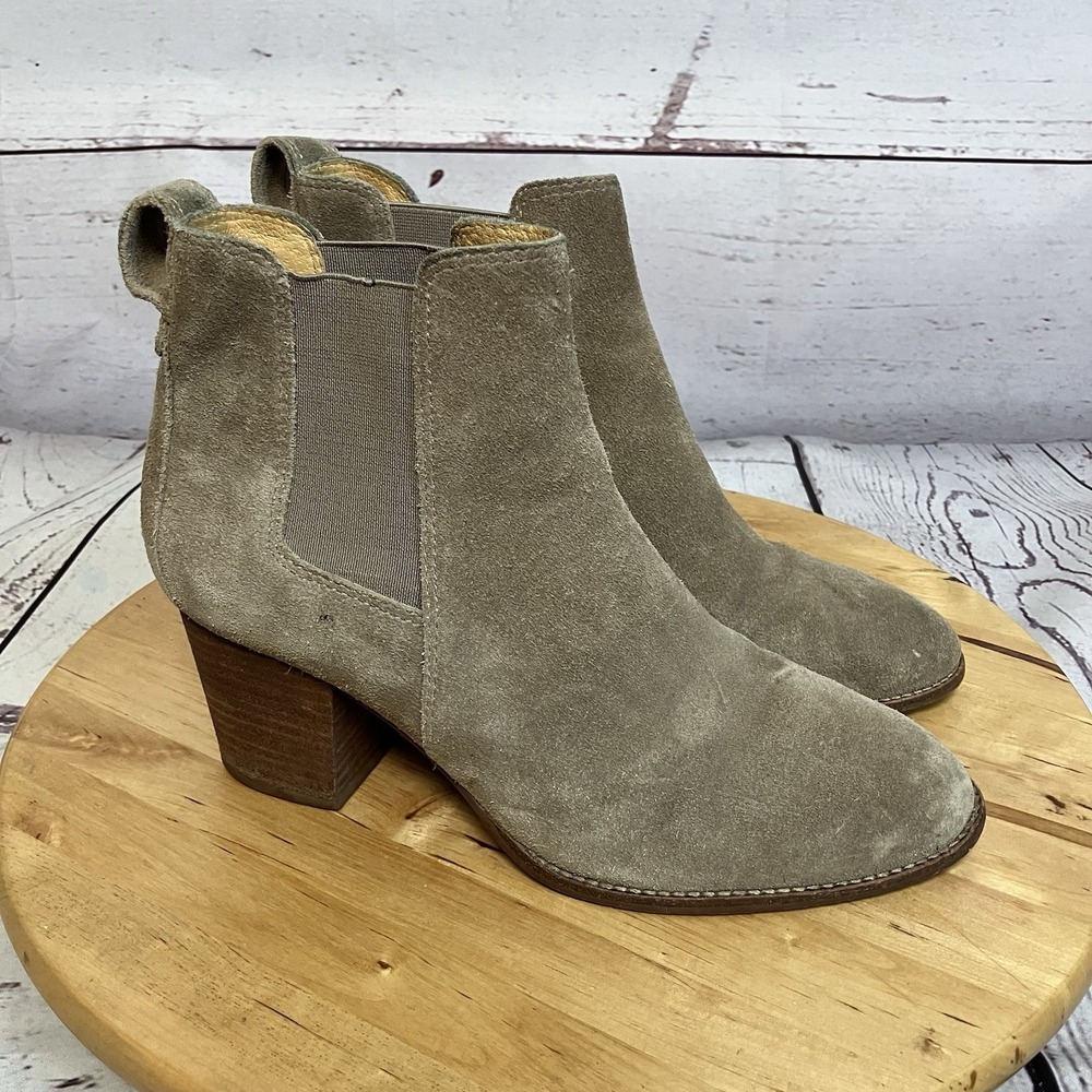 Madewell Boots Womens Size‎ 8.5 The Regan Suede Leather Tan Wet Pebble